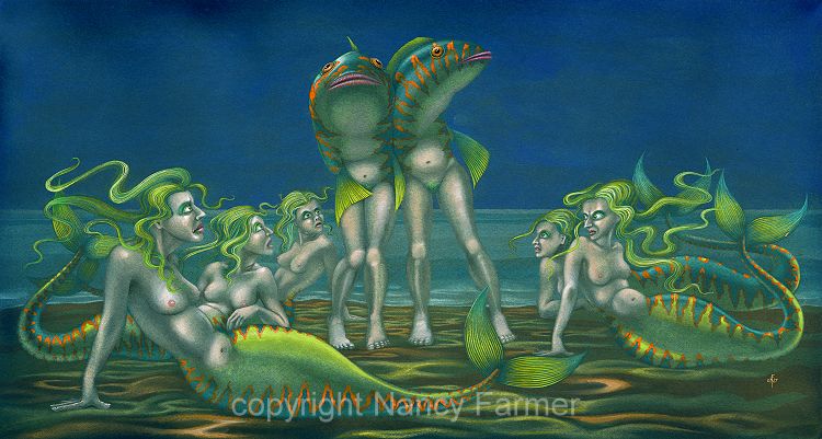 Maidmers on the Beach - painting by Nancy Farmer